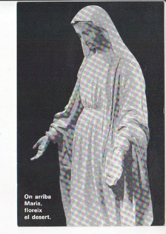 Postal JC0761: On arriba Maria, floreix el desert. Postal en B/N