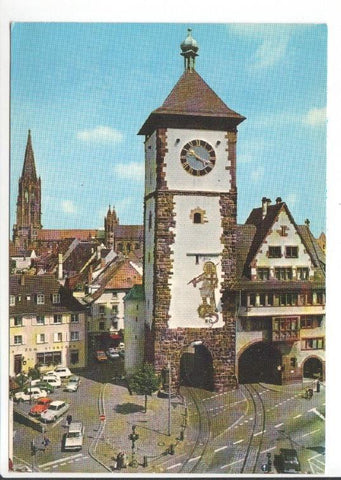 Postal JC0769: Freiburg im Breisgau. Schwabentor und Blick zum Munster