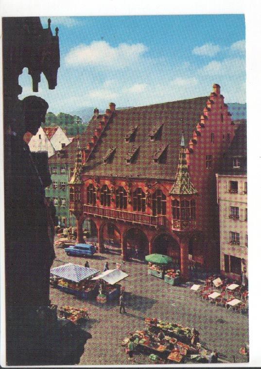 Postal JC0770: Freiburg im Breisgau. Munsterplatz und Kaufhaus