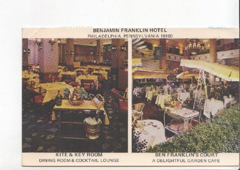 Postal JC0776: Benjamin Franklin Hotel (Philadelphia, Pennsylvania). Kite & Key Room, Ben Franklin's Court