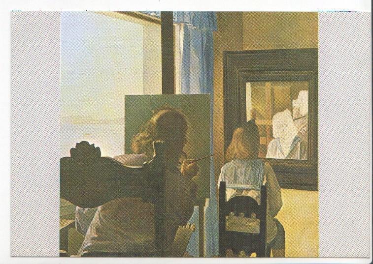Postal JC0820: Dali de espalda pintando Gala de espalda. (Inacabado). 1972-73
