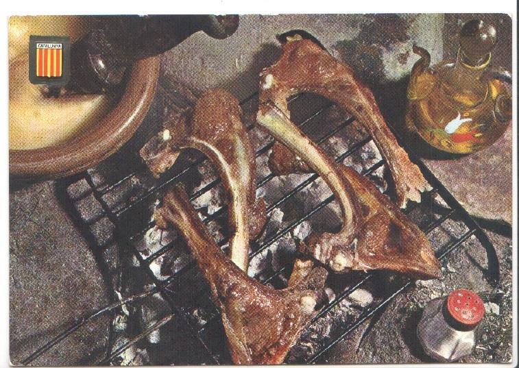 Postal JC0825: Platos tipicos. Costelles a la brasa amb allioli
