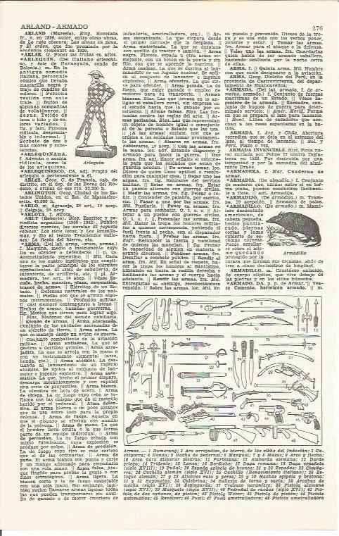 LAMINA 21385: Tipos de armas
