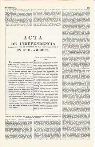 LAMINA 21384: Acta de Independencia de Argentina