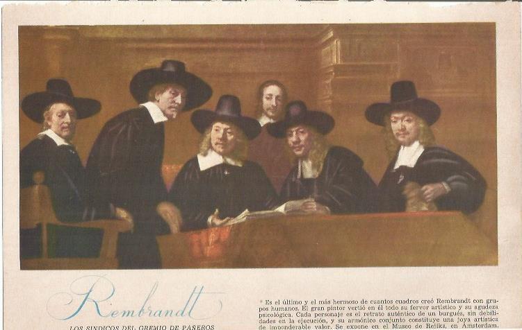 LAMINA 21508: Los sindicos del Gremio de Pañeros, por Rembrandt