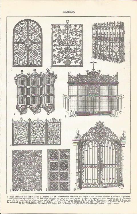 LAMINA 21506: Tipos de rejas