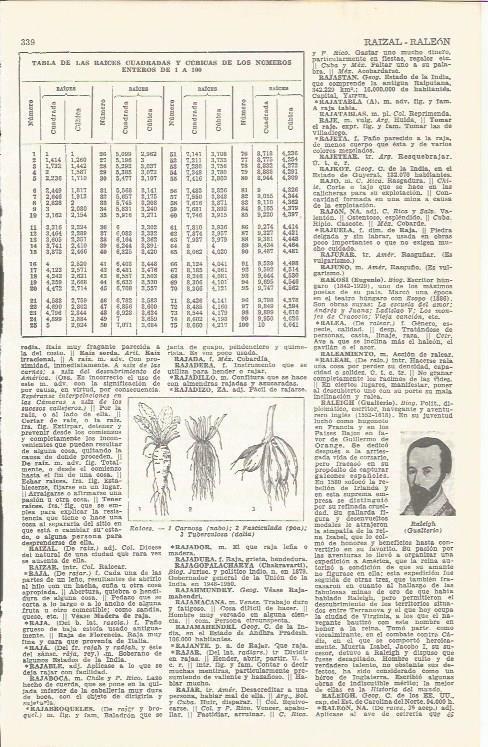 LAMINA 21501: Tabla de raices cuadradas