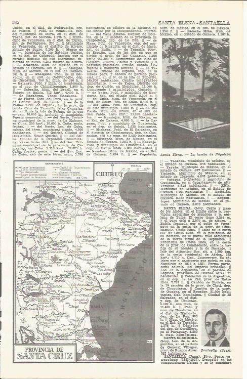 LAMINA 21530: Mapa de la provincia de Santa Cruz, Argentina
