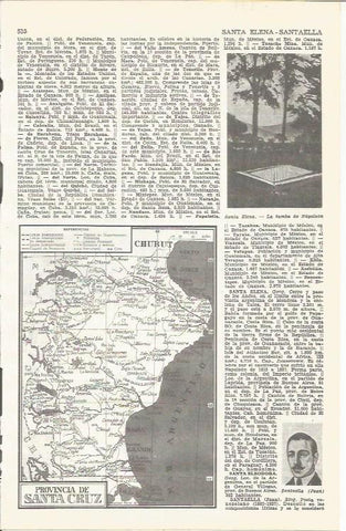 LAMINA 21530: Mapa de la provincia de Santa Cruz, Argentina