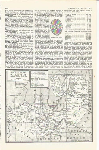 LAMINA 21523: Mapa de la provincia de Salta, Argentina