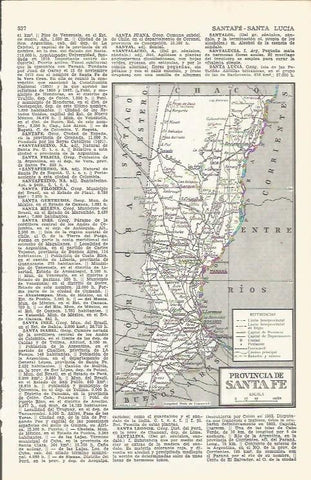 LAMINA 21531: Mapa de la provincia de Santa Fe, Argentina