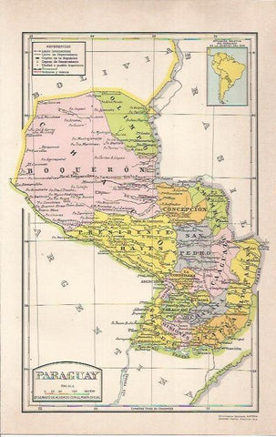 LAMINA 21463: Mapa de Paraguay
