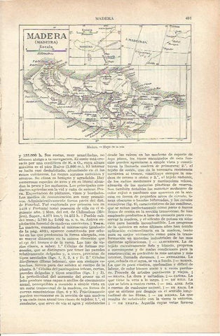LAMINA 21204: Mapa de la isla de Madeira