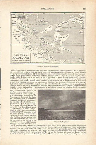 LAMINA 21213: Mapa del estrecho de Magallanes