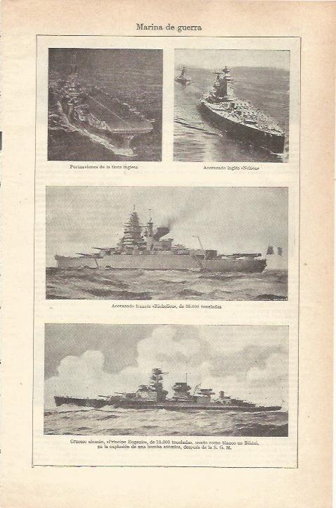 LAMINA 21237: Portaaviones de Inglaterra y acorazados de Francia