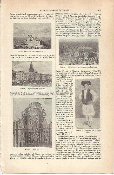 LAMINA 21309: Santuario de la Fuensanta, Ayuntamiento y vista parcial de Murcia