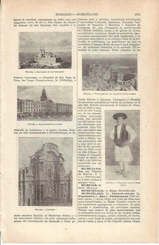 LAMINA 21309: Santuario de la Fuensanta, Ayuntamiento y vista parcial de Murcia