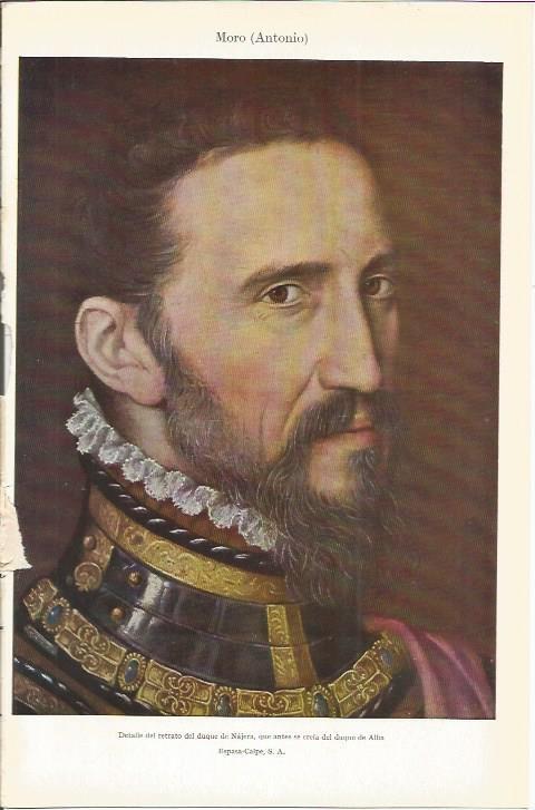 LAMINA 21300: Detalle del retrato del Duque de Najera, por Antonio Moro
