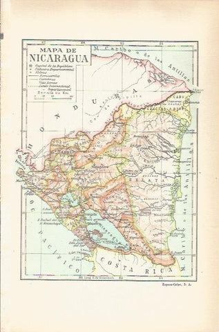 LAMINA 21324: Mapa de Nicaragua