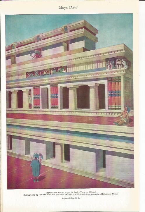 LAMINA 21256: Reconstruccion de la fachada del Palacio Mayor de Sayil, Mexico