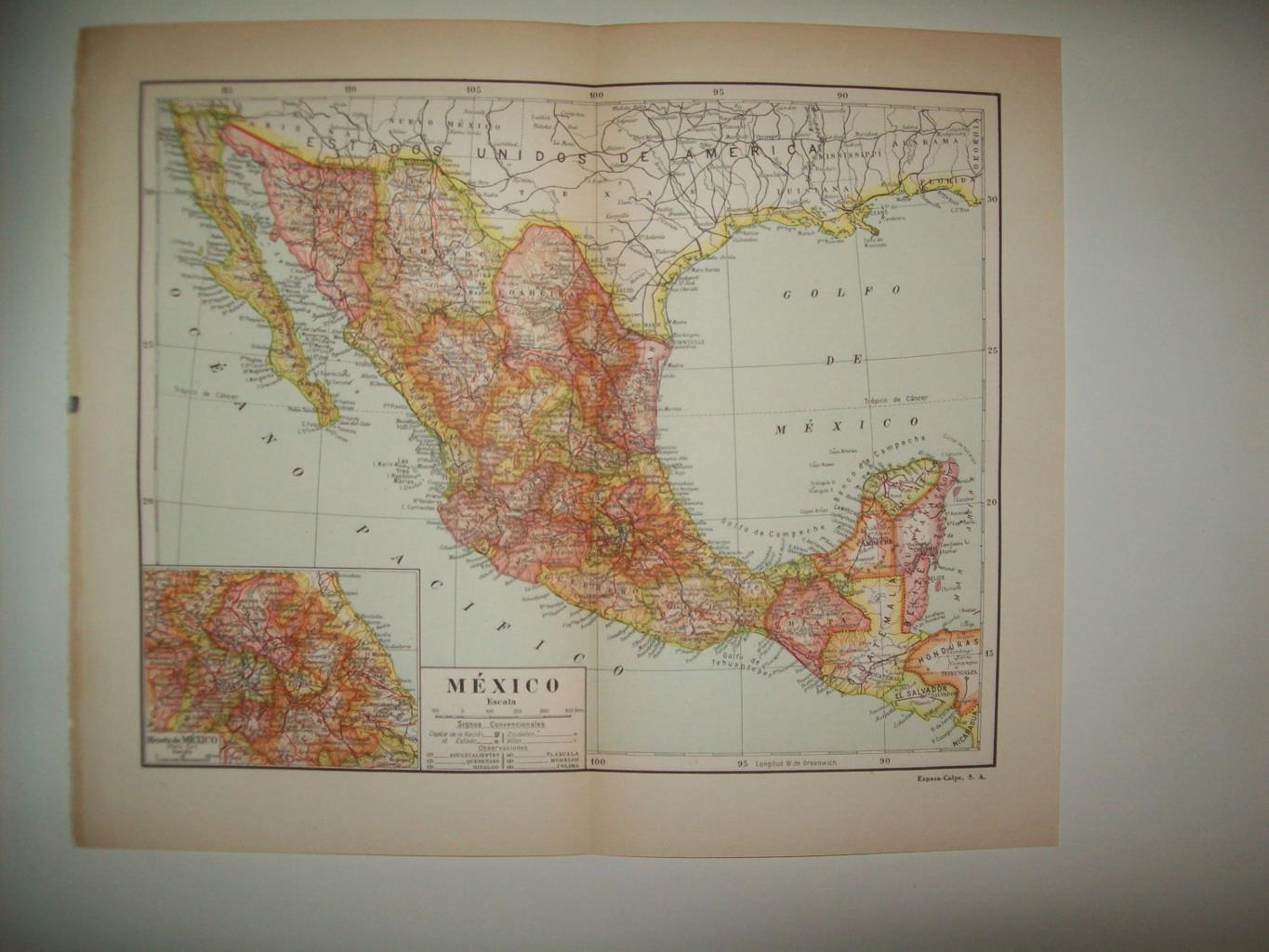LAMINA 21272: Mapa de Mexico
