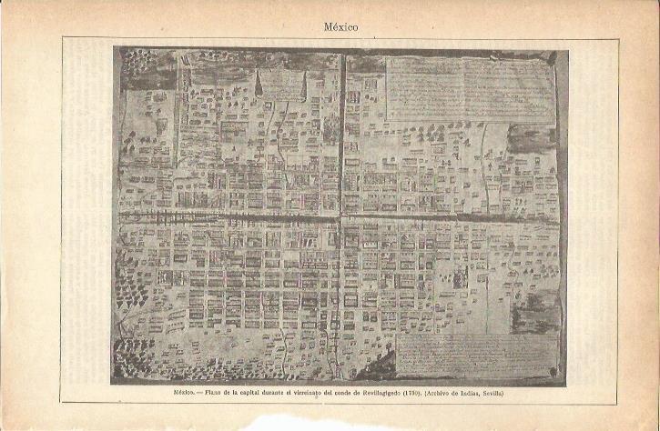 LAMINA 21274: Plano de 1750 de la ciudad de Mexico