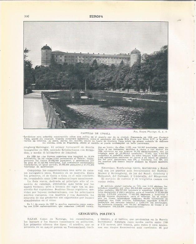 LAMINA 20981: Castillo de Upsala, Suecia