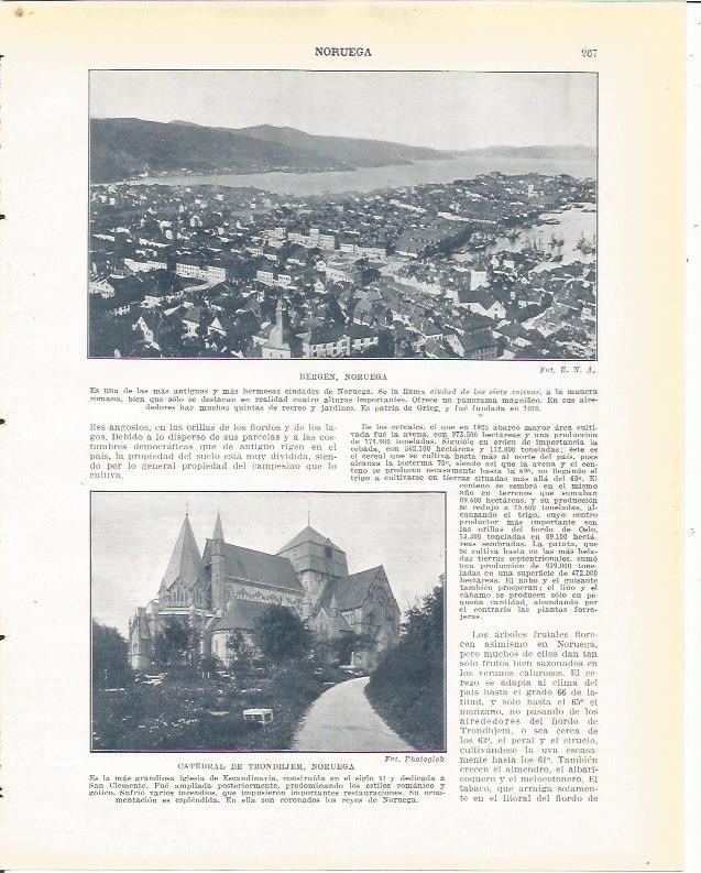 LAMINA 20961: Vista de Bergen, Noruega