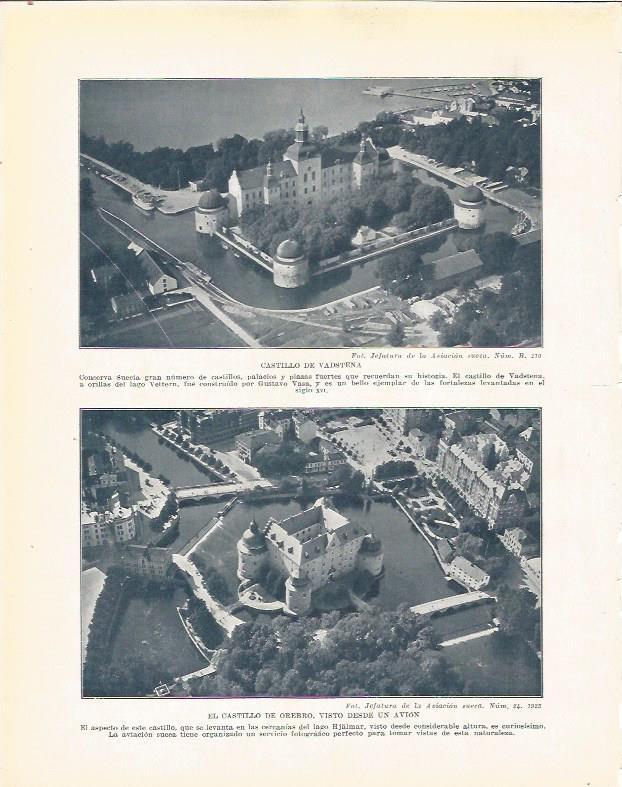 LAMINA 20985: Castillo de Vadstena y Castillo de Orebro, Suecia