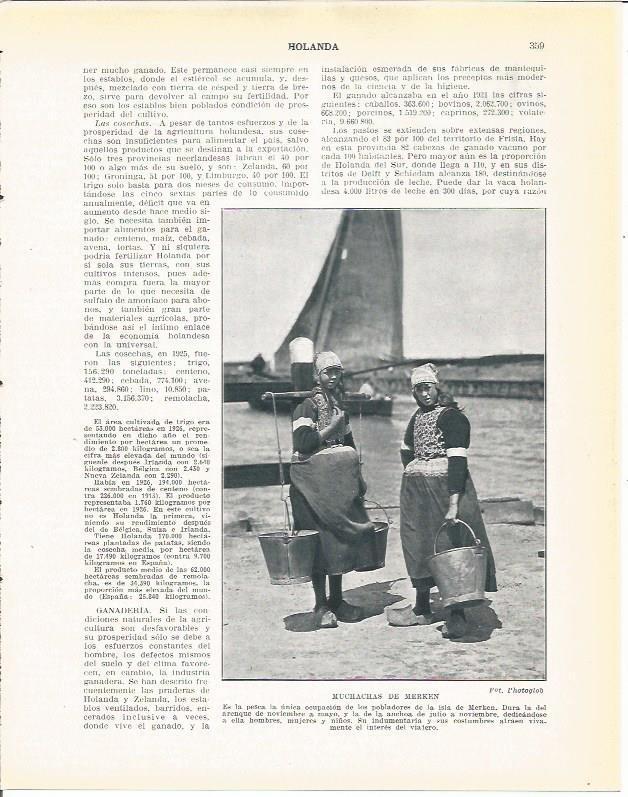 LAMINA 21009: Chicas de Merken, Holanda
