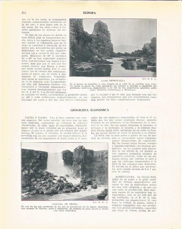 LAMINA 21000: Lago Thingvalla y Cascada de Oxara, Islandia