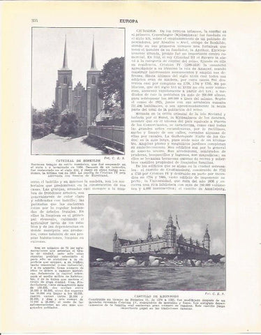 LAMINA 20995: Catedral de  Roskilde y Castillo de Kronborg, Suecia