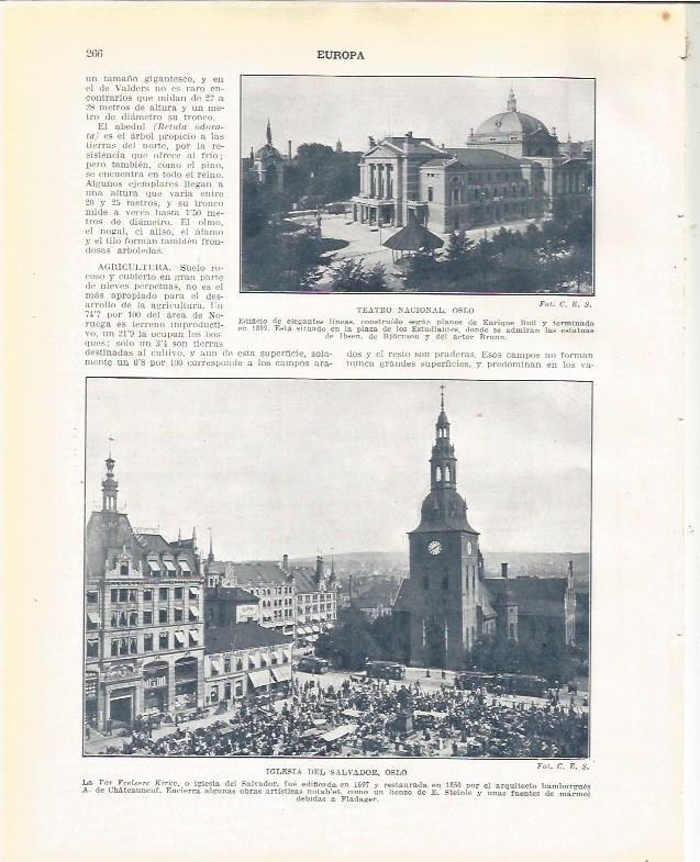 LAMINA 20960: Iglesia del Salvador y Teatro Nacional en Oslo, Noruega