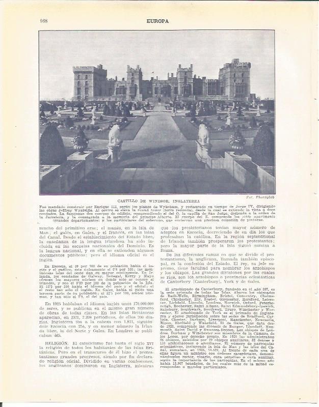 LAMINA 20910: Castillo de Windsor
