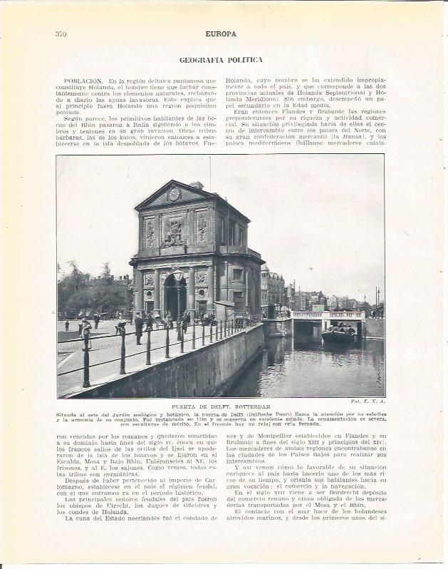 LAMINA 21014: Puerta de Delft en Rotterdam, Holanda