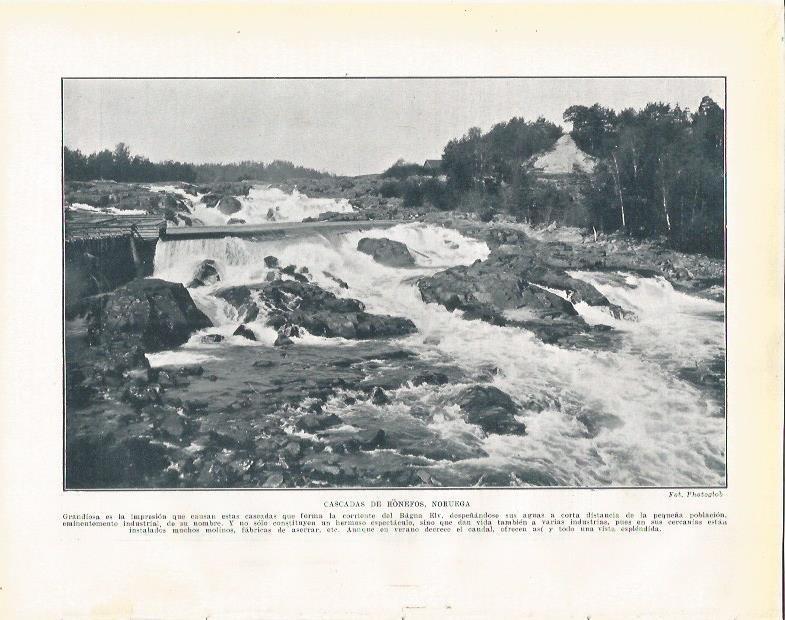 LAMINA 20950: Cascadas de Honefos, Noruega