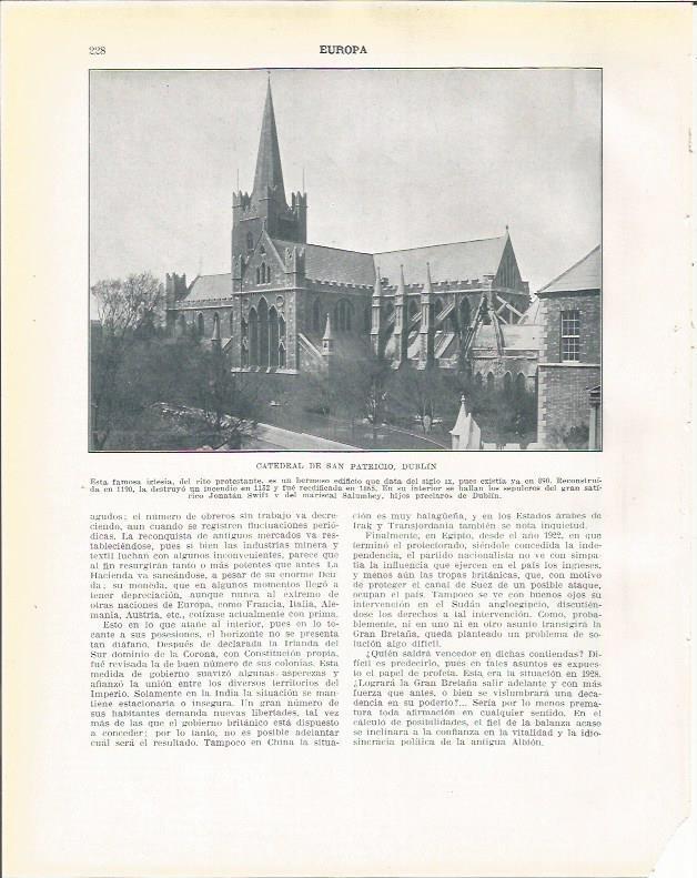 LAMINA 20940: Catedral de San Patricio en Dublin