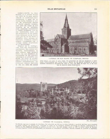 LAMINA 20937: Catedral de San Magno en Kirkwall y Castillo de Balmoral, Escocia