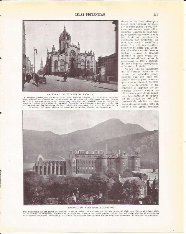 LAMINA 20936: Catedral y Palacio de Holyrood en Edimburgo