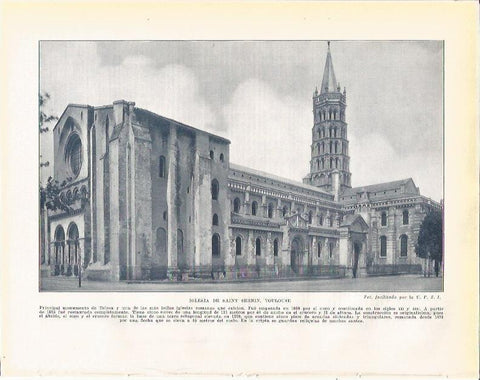 LAMINA 21097: Iglesia de Saint Sernin en Toulouse, Francia
