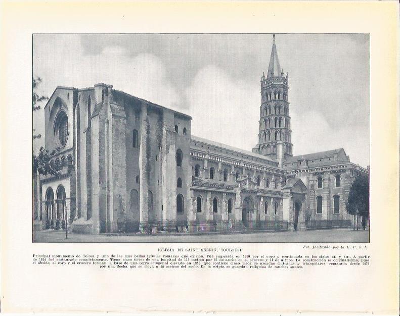 LAMINA 21097: Iglesia de Saint Sernin en Toulouse, Francia