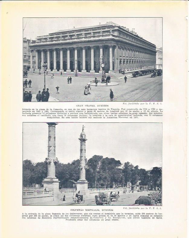 LAMINA 21095: Gran Teatro y Columnas Rostrales de Burdeos, Francia