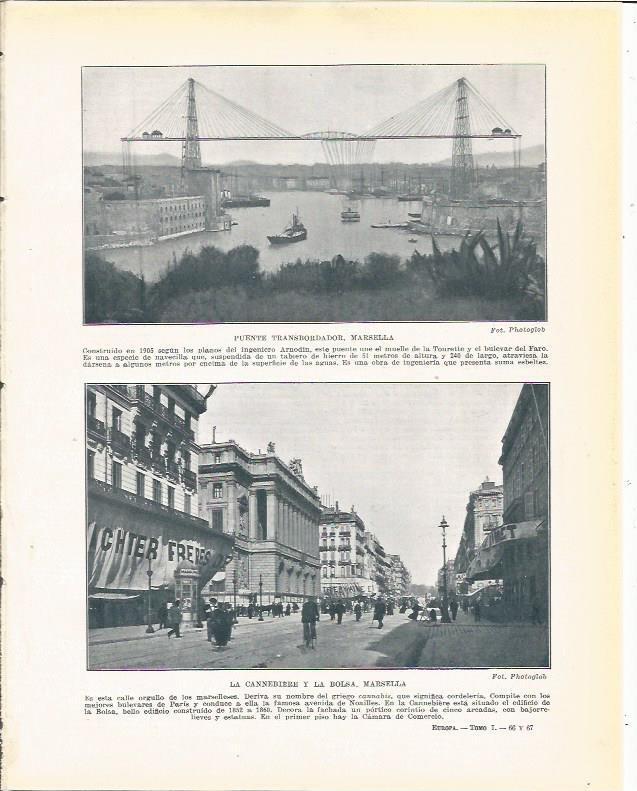 LAMINA 21092: Puente, La Cannebiere y Bolsa de Marsella, Francia