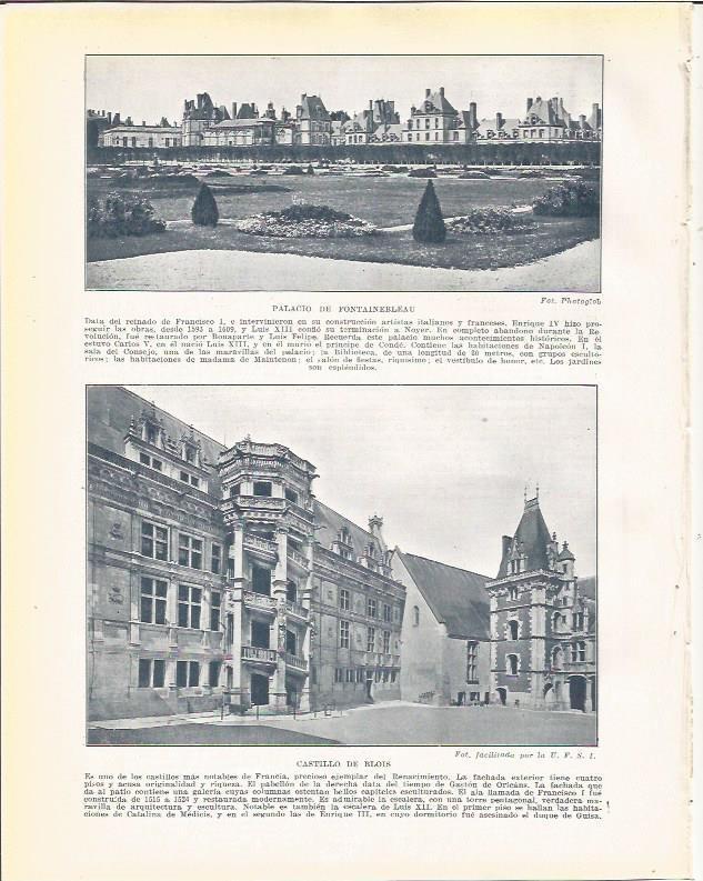 LAMINA 21091: Palacio de Fontainebleu y Castillo de Blois, Francia