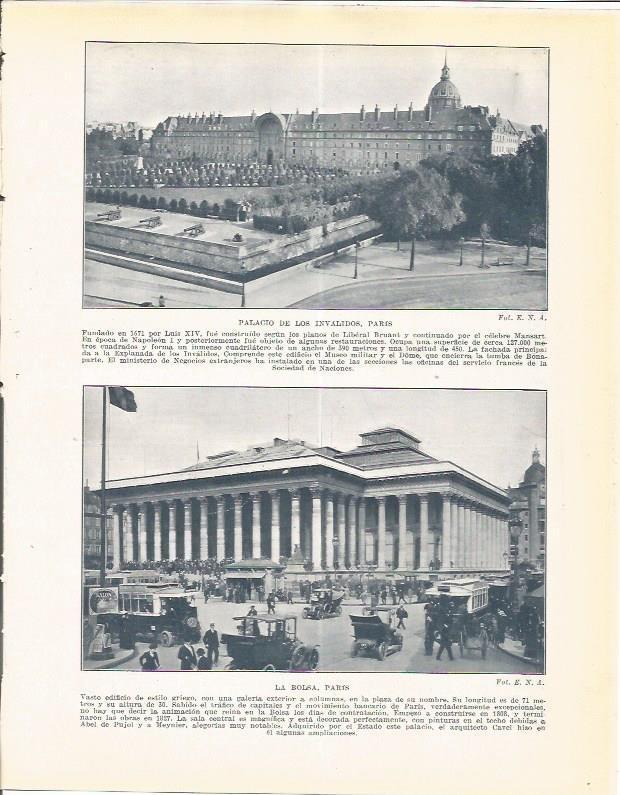 LAMINA 21082: Palacio de los Invalidos y Bolsa de Paris