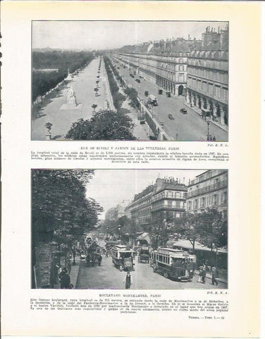 LAMINA 21079: Rue de Rivoli, Tullerias y Boulevard Montmatre de Paris
