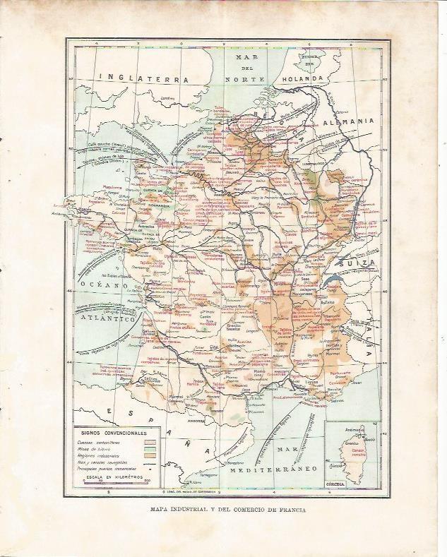 LAMINA 21075: Mapa industrial y del comercio de Francia