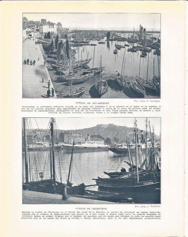 LAMINA 21072: Puerto de Douarnenez y Puerto de Cherburgo, Francia