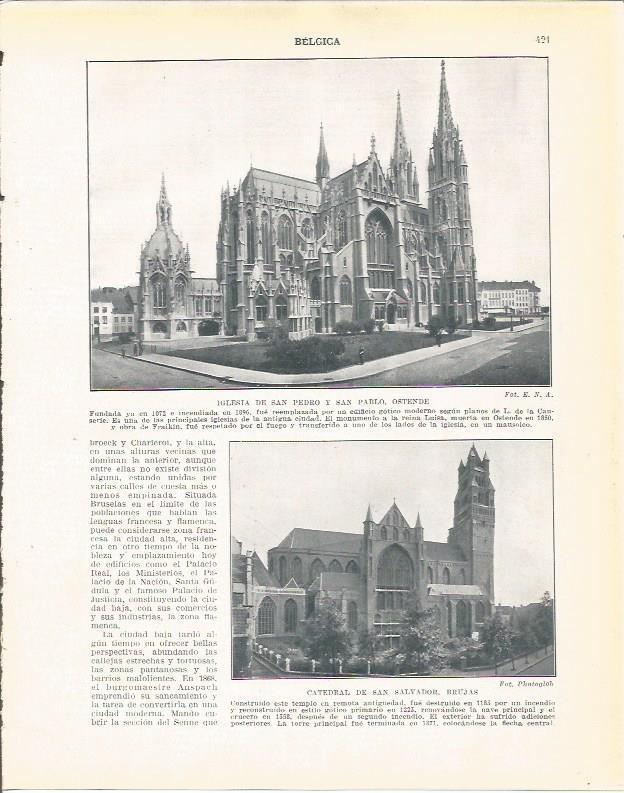 LAMINA 21042: Iglesia de San Pedro y San Pablo en Ostende, Belgica