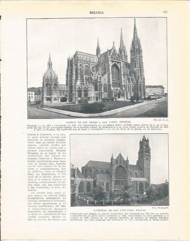 LAMINA 21042: Iglesia de San Pedro y San Pablo en Ostende, Belgica